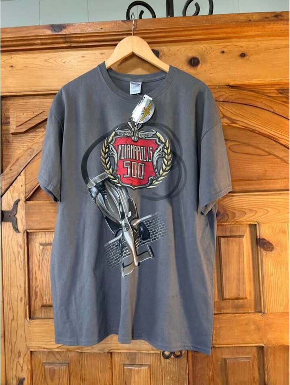 Gildan "INDIANAPOLIS 500" Men's Cotton Dark Gray t-shirt Size XL  NWT [396]